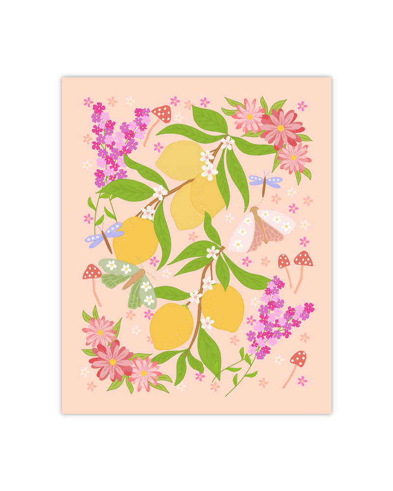 Lemon Garden Art Print