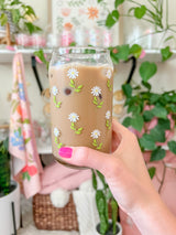 16oz Stem Daisy Glass