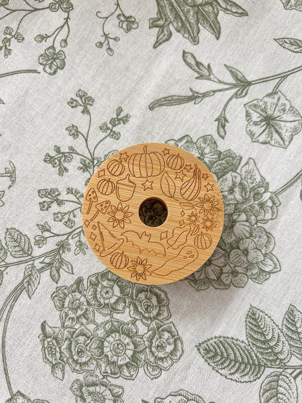 Fall Engraved Bamboo Lid
