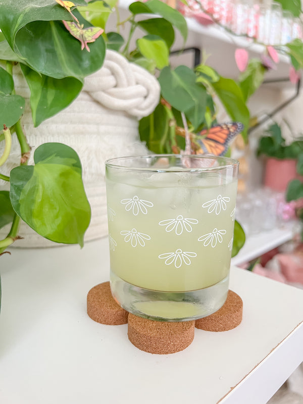 Preorder Half Daisies Cocktail Glass