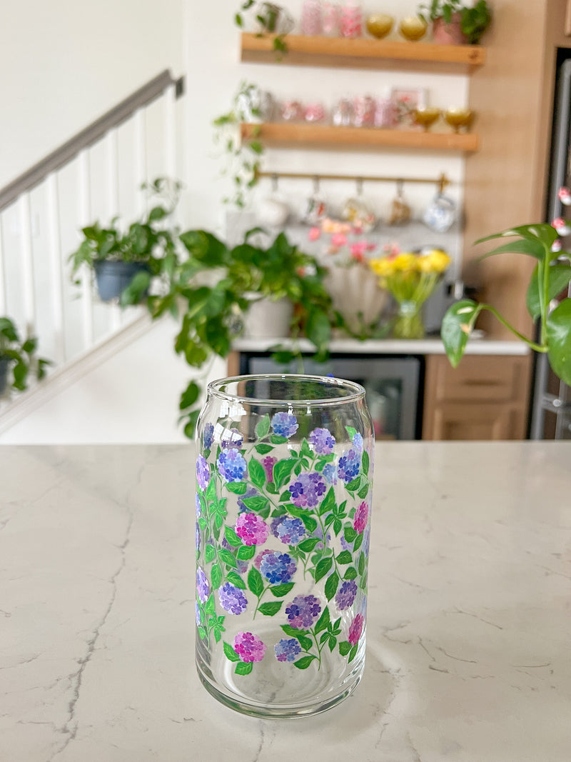 Preorder 16oz Hydrangea Glass