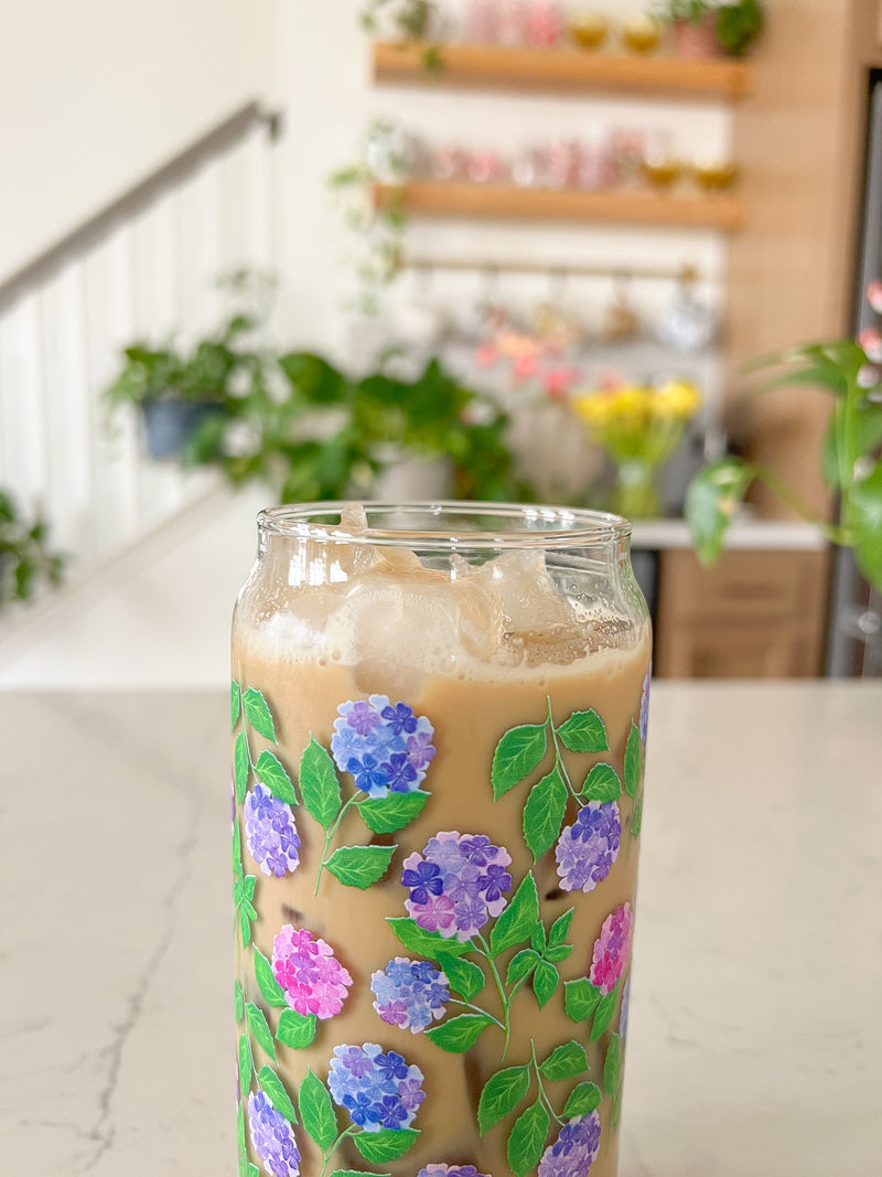 Preorder 20oz Hydrangea Glass