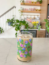 Preorder 16oz Hydrangea Glass