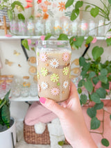 16oz Groovy Florals Glass