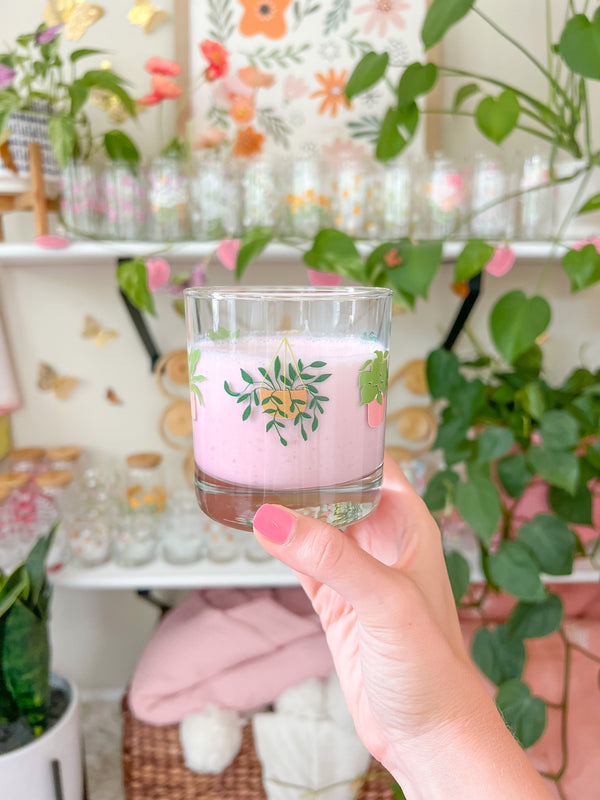 Colorful Plants Cocktail Glass