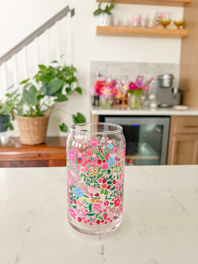 16oz Whimsical Garden Glass