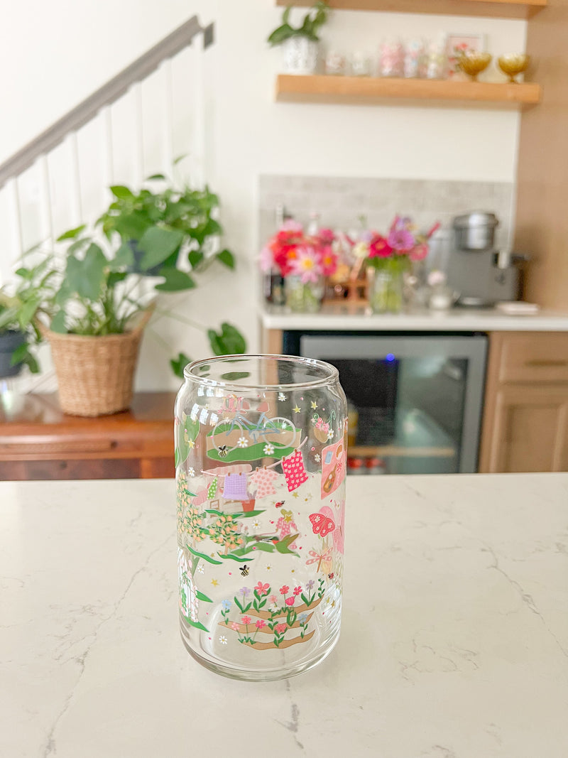 16oz Spring Scene Glass