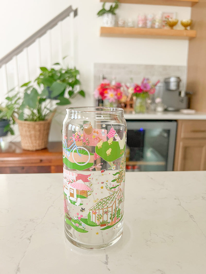 20oz Spring Scene Glass