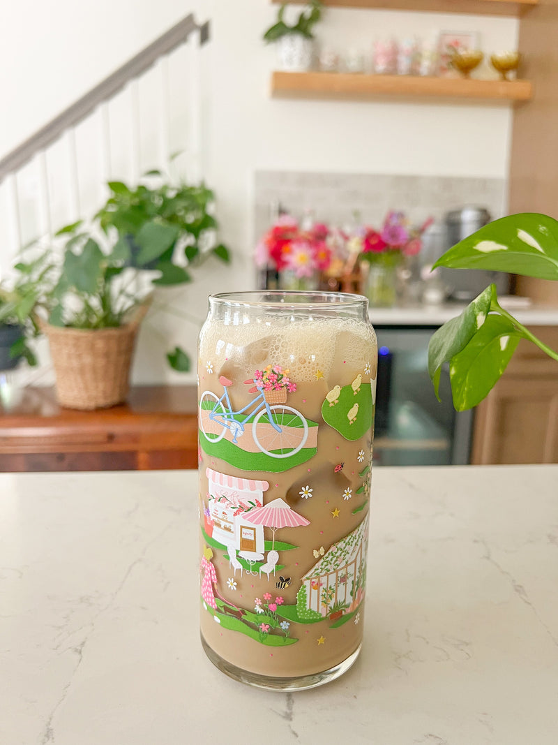 20oz Spring Scene Glass