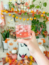 Pumpkins and Daisies Cocktail Glass
