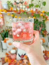 Pumpkins and Daisies Cocktail Glass