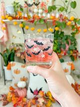 Bats and Daisies Cocktail Glass