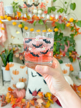 Bats and Daisies Cocktail Glass