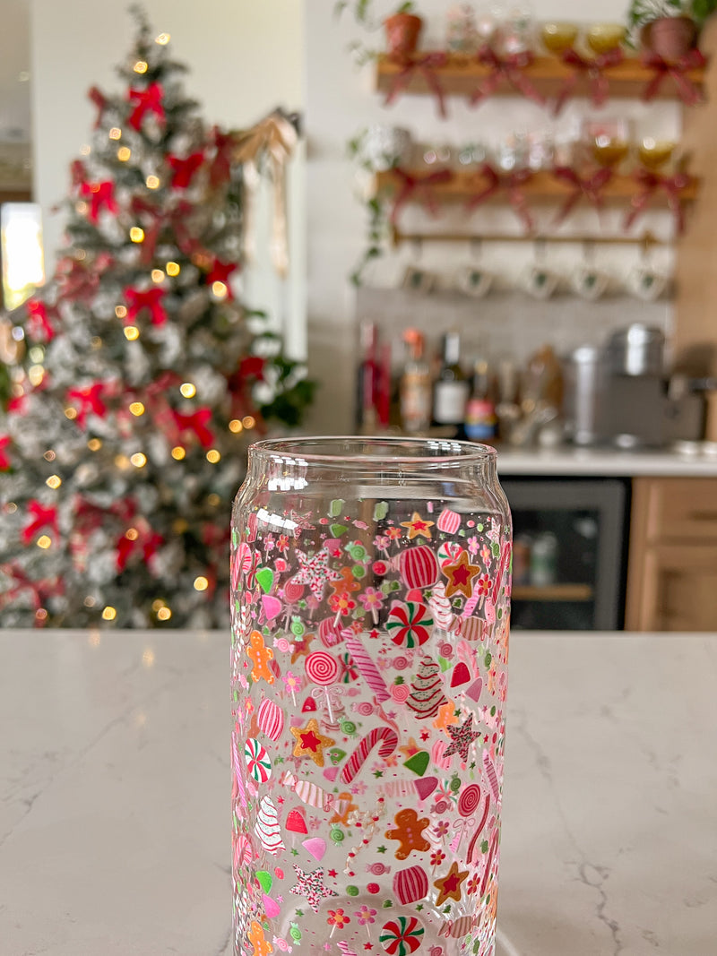 20oz Holiday Candy Glass