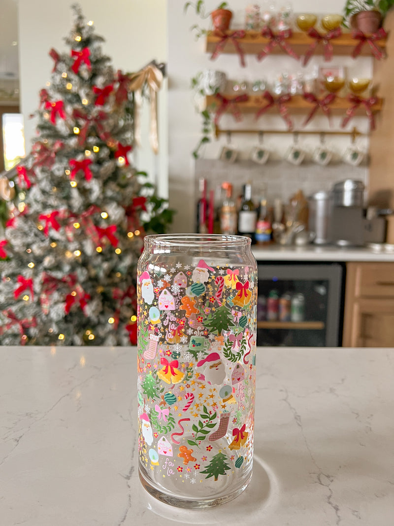 20oz Festive Christmas Glass