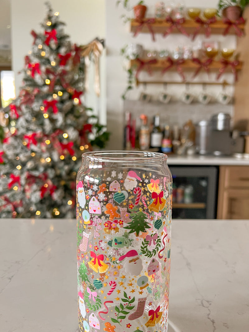 20oz Festive Christmas Glass