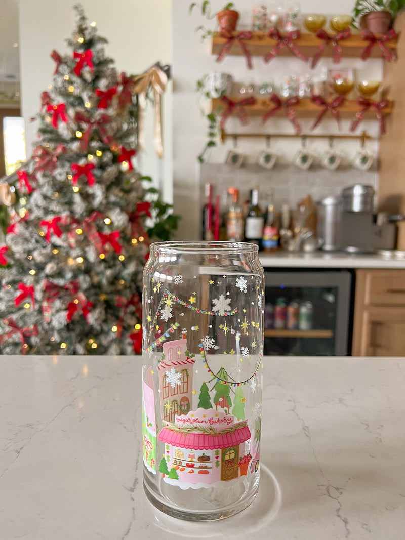 20oz Christmas Village Glass