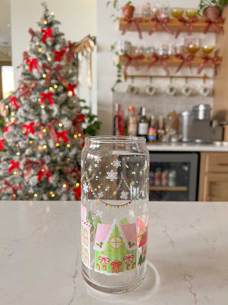 20oz Christmas Village Glass