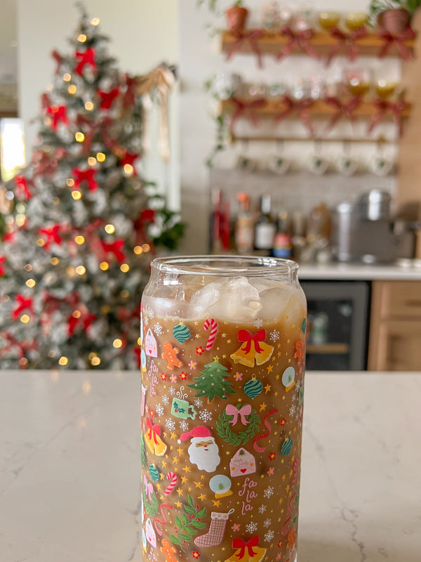 20oz Festive Christmas Glass