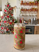 20oz Holiday Floral Glass