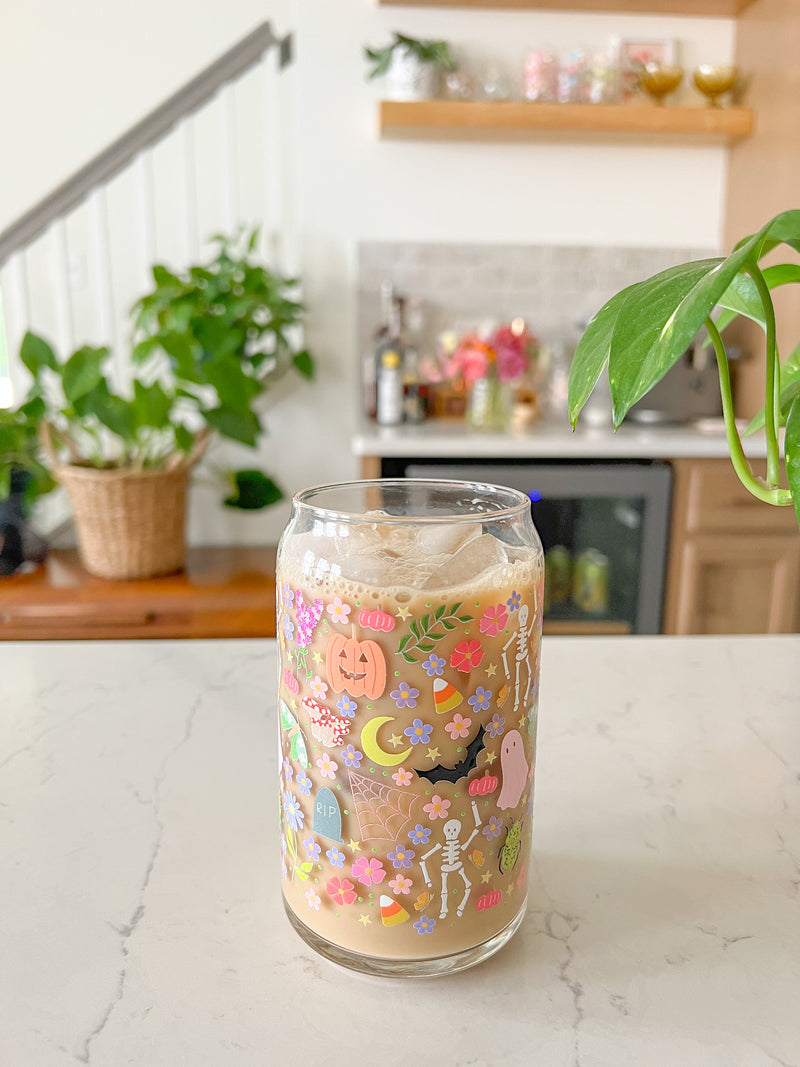 16oz Colorful Halloween Glass