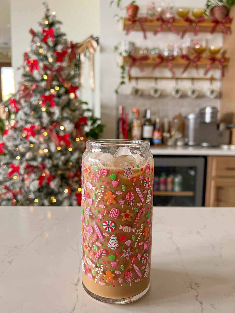 20oz Holiday Candy Glass