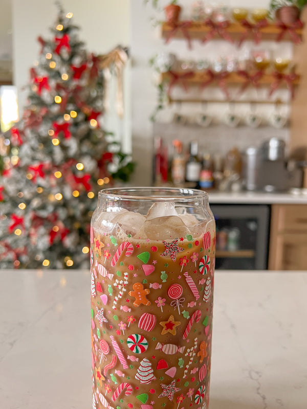 20oz Holiday Candy Glass