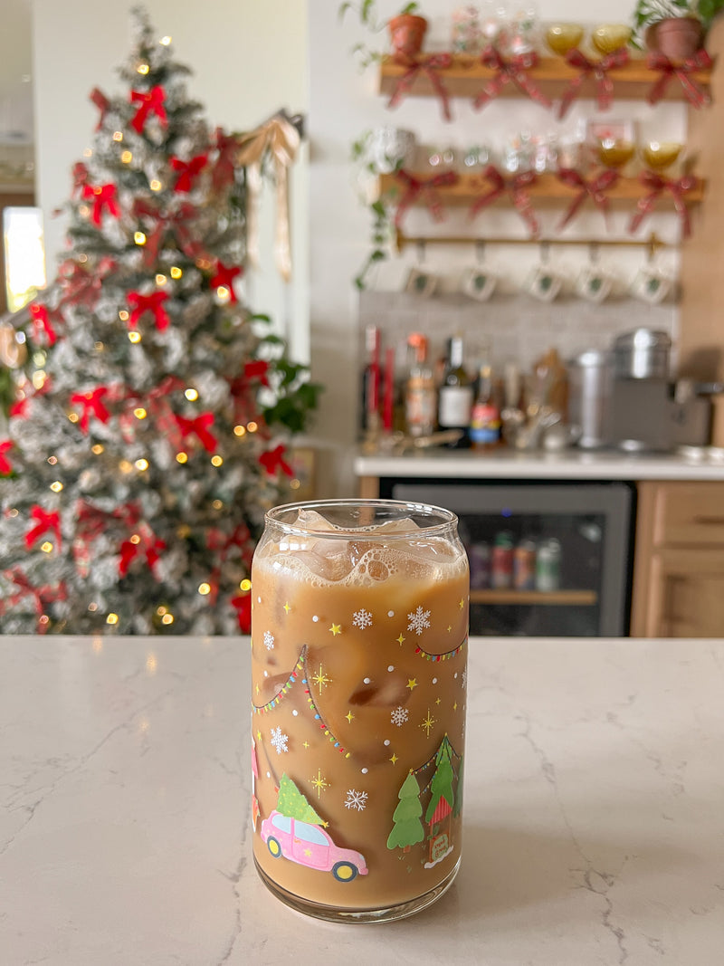 16oz Christmas Village Glass