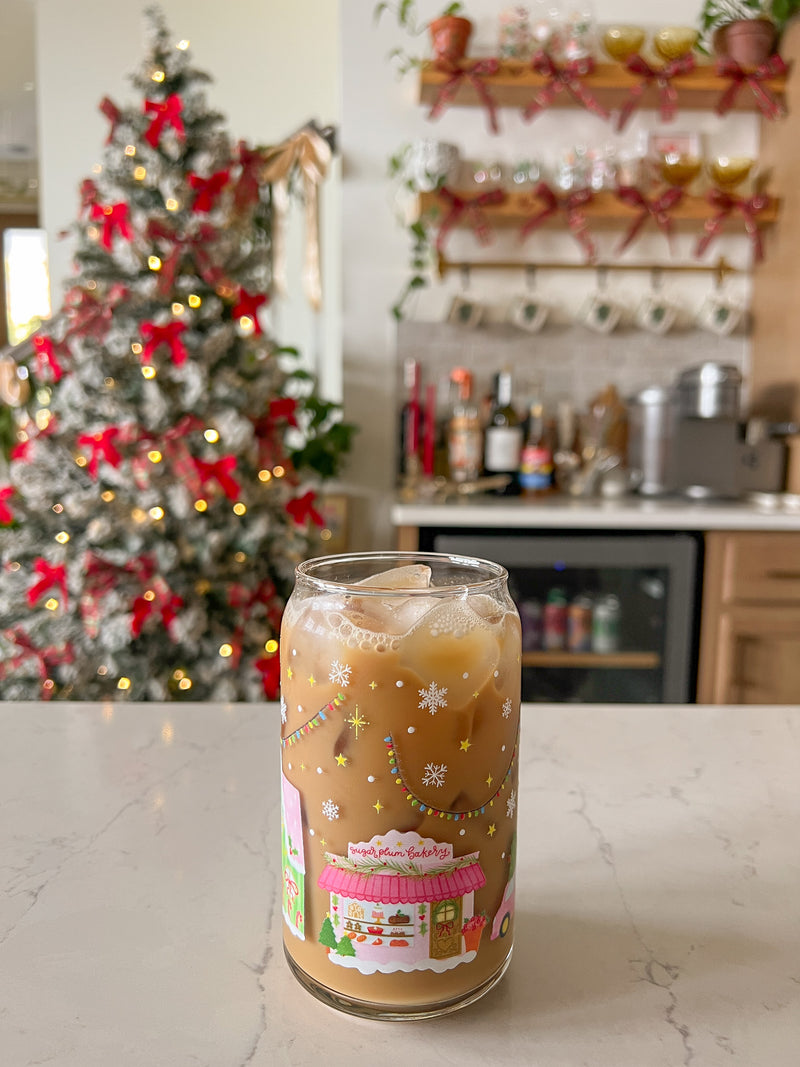 16oz Christmas Village Glass