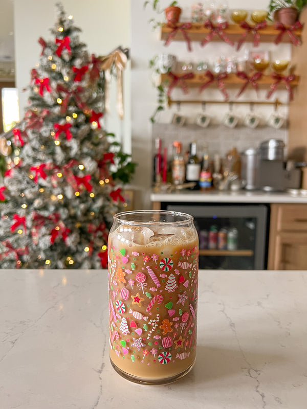 16oz Holiday Candy Glass