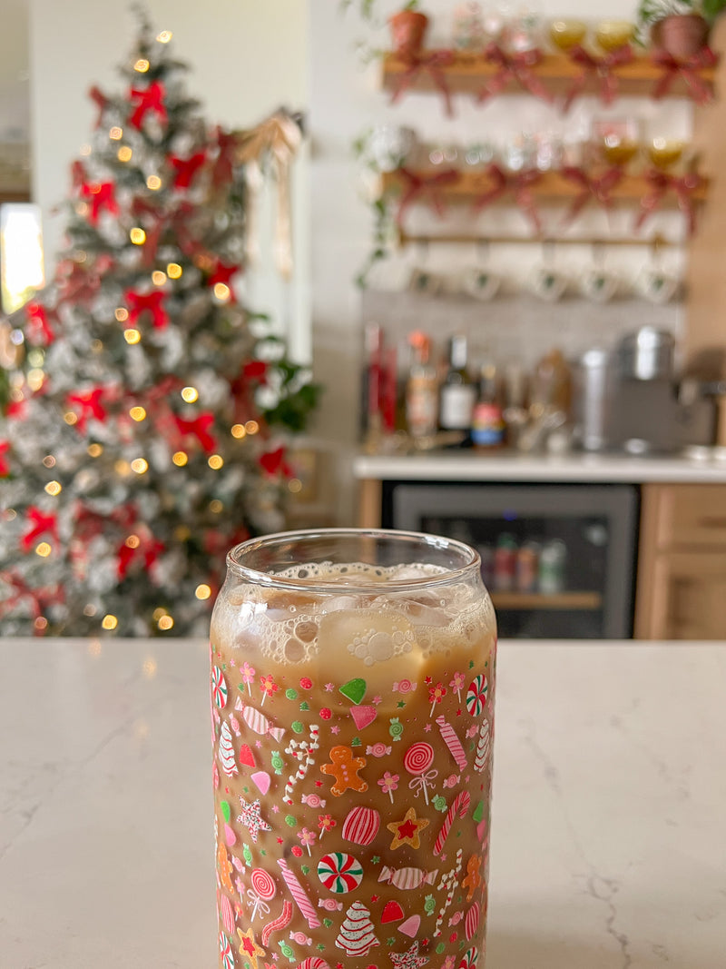 16oz Holiday Candy Glass