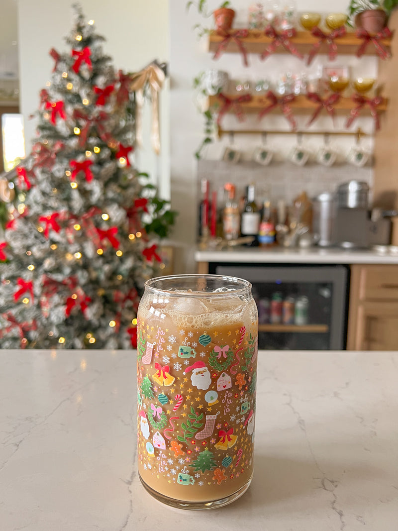16oz Festive Christmas Glass