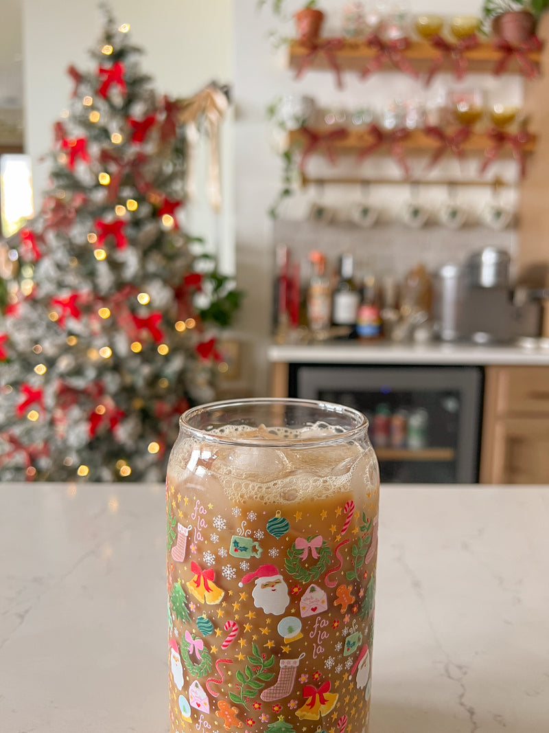 16oz Festive Christmas Glass