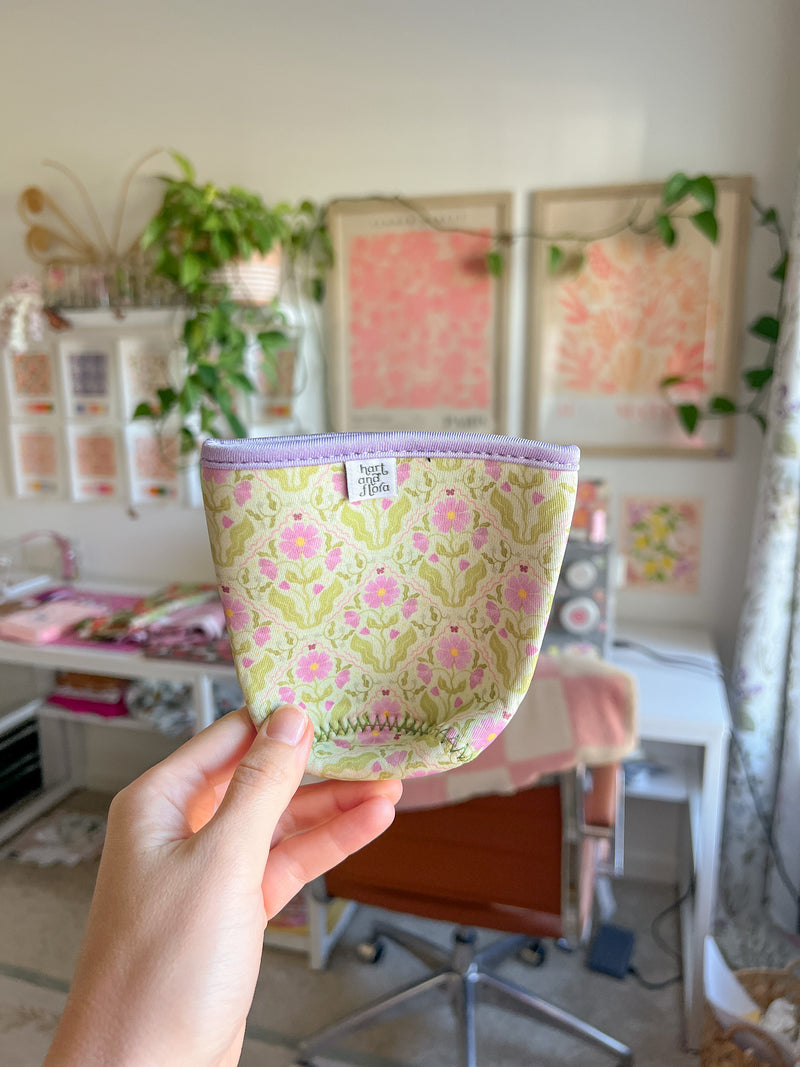 Green Diamond Floral Cup Cover