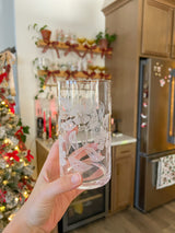 Clear Engraved Floral Glass