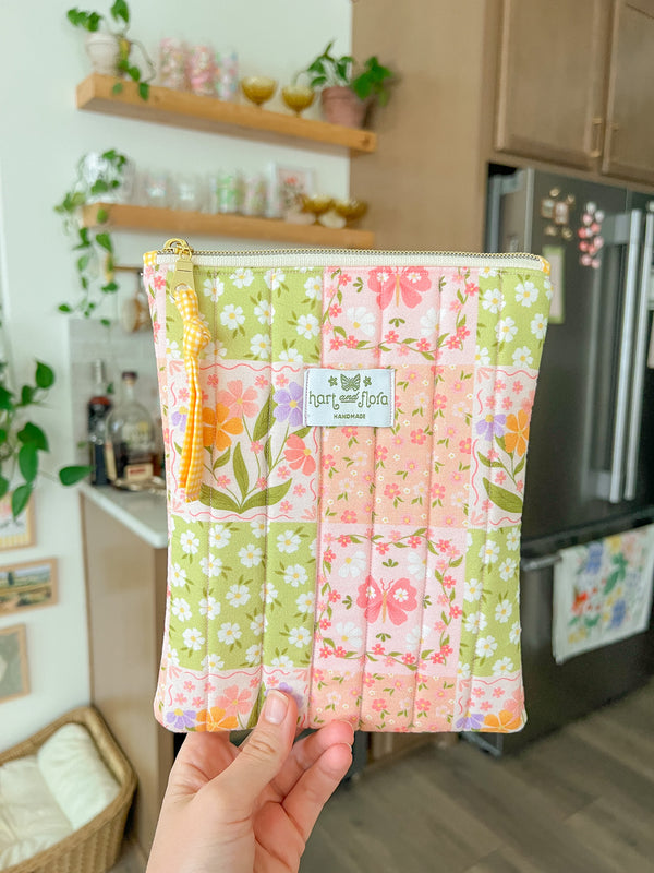 Garden Squares Quilted Kindle Pouch