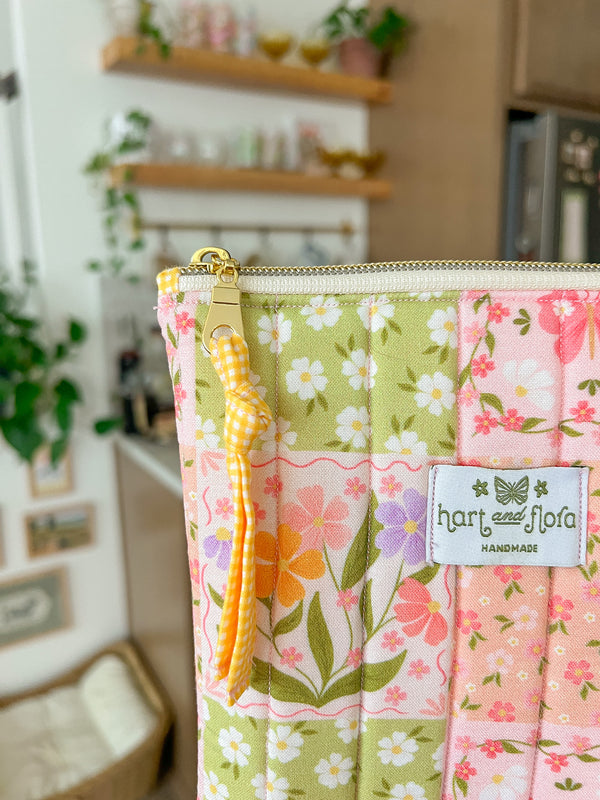 Garden Squares Quilted Kindle Pouch