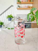 Red Hearts Highball Glass