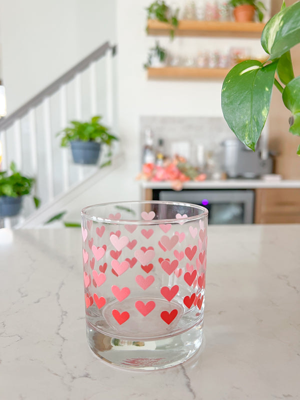 Red Hearts Cocktail Glass