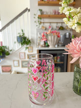 16oz Bows and Hearts Glass