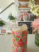 20oz Blooming Hearts Glass