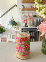 16oz Blooming Hearts Glass