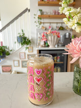 16oz Bows and Hearts Glass