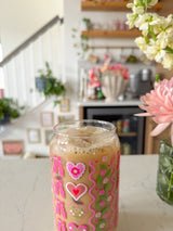 16oz Bows and Hearts Glass