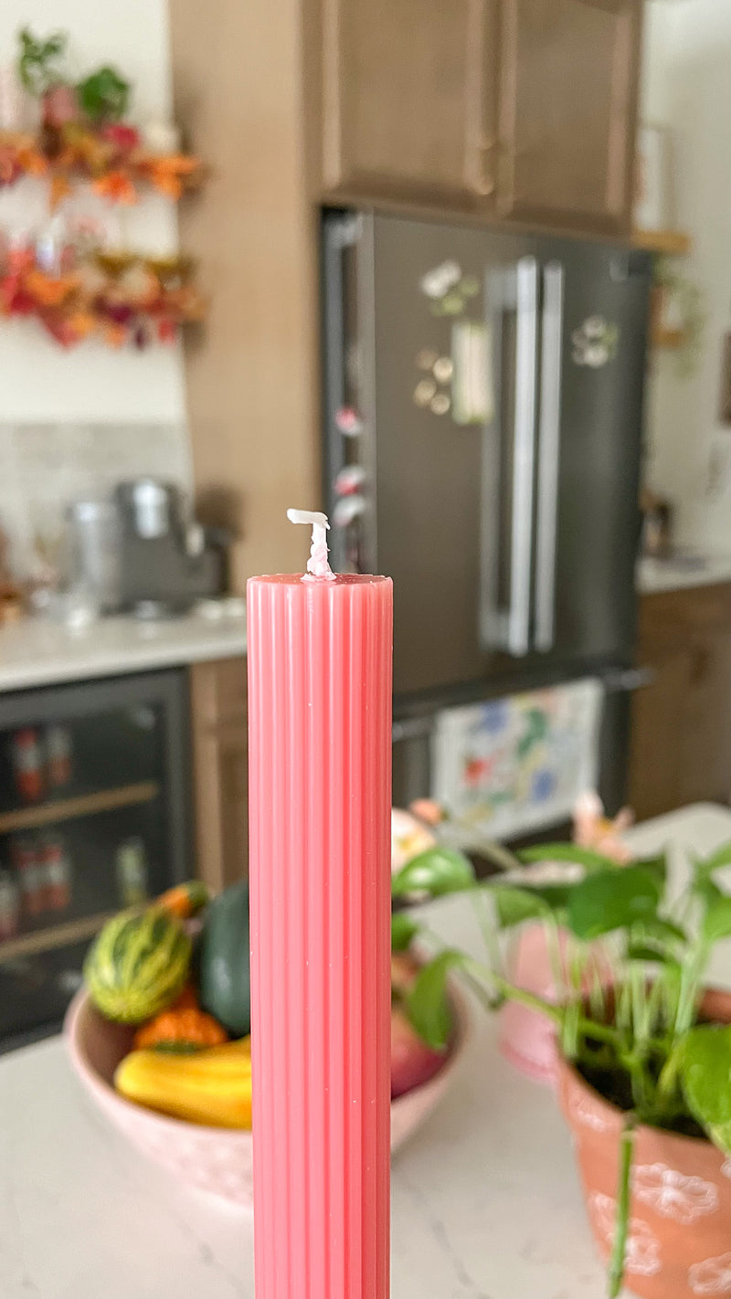 Strawberry Mousse Taper Candle - Single