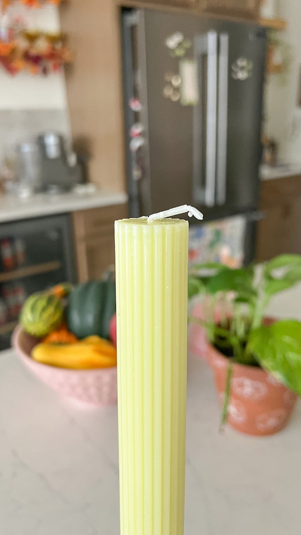 Olive Taper Candle - Single