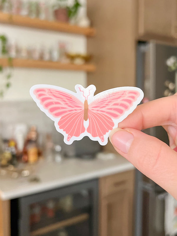 Pink Butterfly Sticker