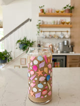 20oz Colorful Seashells Glass
