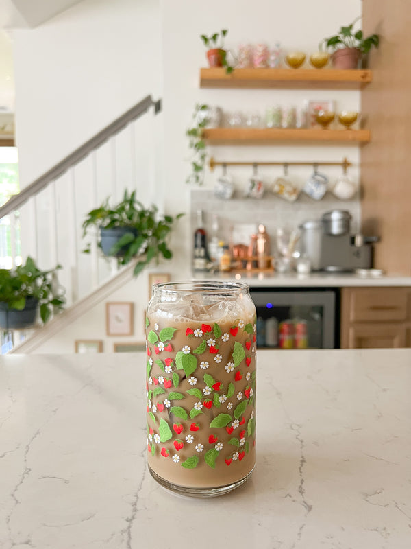 16oz Wild Strawberries Glass