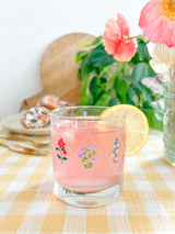 Floral Quilt Cocktail Glass